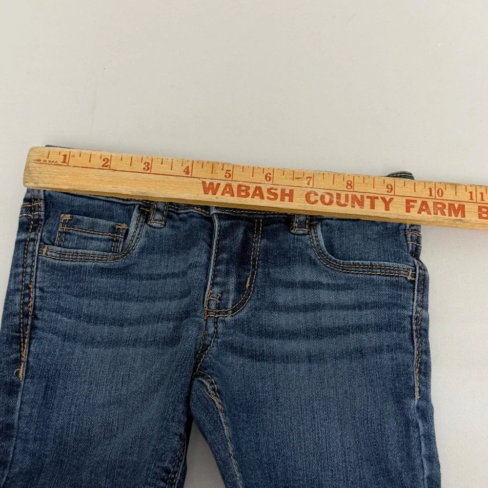 OshKosh Bgosh Toddler Girls 2T Dark Wash Denim Jean Shorts Adjustable Waist